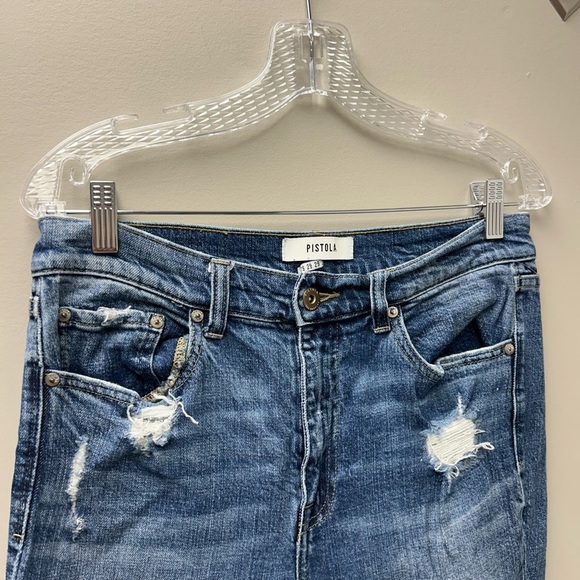 Pistola Ripped Light Wash Blue Jeans - Picture 2 of 5